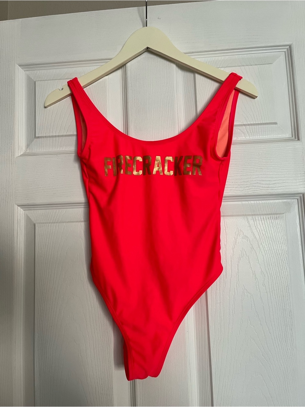 Xhilaration Neon Pink "Firecracker" One-Piece Swimsuit